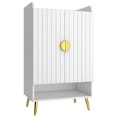 Aro White Modern Shoe Cabinet with Doors Entryway Cabinet for Shoes