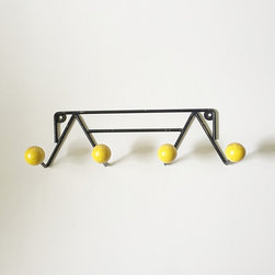 Mategot Patere Vintage Black and Yellow Coat Rack - Coatracks And Umbrella Stands