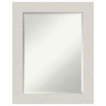 Rustic Plank White Beveled Wall Mirror - 23.5 x 29.5 in.