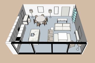 Space planning: Your floorplan in 3D with furniture arrangement