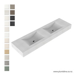 Scoop 1800 Double Stone Vanity Top By Plumbline - Bathroom Basins