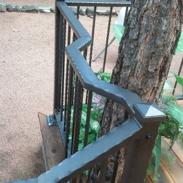 Twisted iron railings.