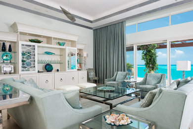 Trendy living room photo in Miami