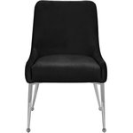 Meridian Furniture - The Ace Dining Chair, Black and Chrome, Pleated Velvet, Set of 2 - Elegant and eye-catching, the stunning Black Velvet Ace Dining Chair from Meridian Furniture is the perfect addition to any space.