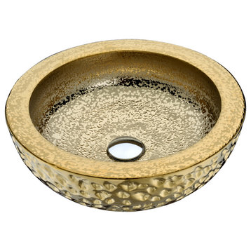 ANZZI Levi Vessel Sink, Speckled Gold