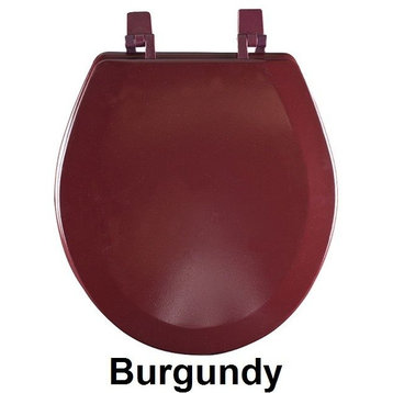 Hard Wood Standard Round Toilet Seat, Burgundy