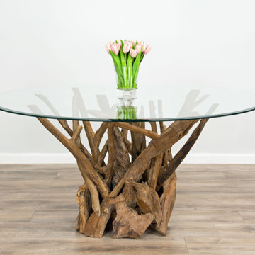 1.2m Reclaimed Teak Root Piece Circular Dining Table