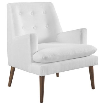 Leisure Upholstered Lounge Chair, White