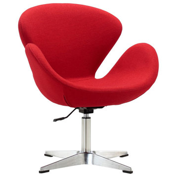 Manhattan Comfort Raspberry Wool Blend Adjustable Swivel Chair, Red, Single