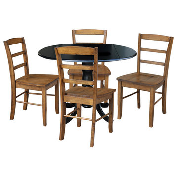 42 in. Dual Drop Leaf Table with 4 Ladder Back Dining Chairs