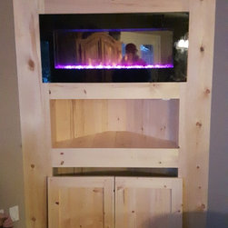 Custom Bar with Fireplace - Shelving