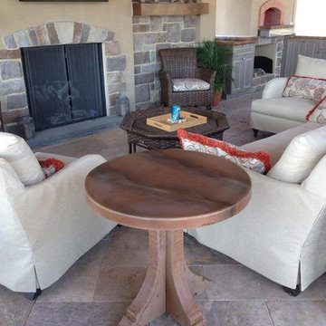 Home Bar, Pizza Station, Mantel, and Bistro table