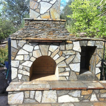 Simons Flagstone Flooring and Stone Fireplace Project
