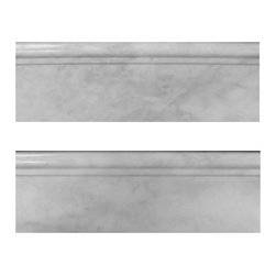 Carrara Marble Italian White Bianco Carrera 5/8" Baseboard Molding Polished - Home Decor
