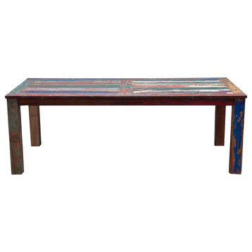 Teak Wood Dining Table Made From Recycled Teak Wood Boats, 71 X 43"