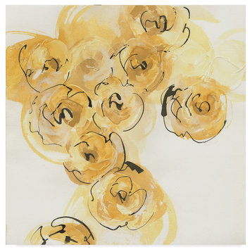 Chris Paschke 'Yellow Roses Anew I' Canvas Art, 35"x35"