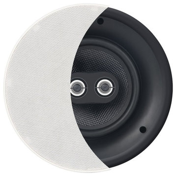 8" 120W Trimless Thin Bezel DVC Dual Voice Coil In-Ceiling Speaker, Single