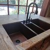 42" Hammered Copper Kitchen Triple Basin Sink
