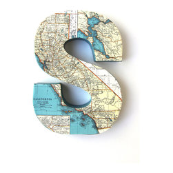 Flea Market Sunday - Map Letter 8 inches tall, Home Decor - Artwork