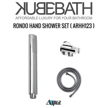 Aqua Rondo Handheld Kit With Handheld, 5' Long Hose and Wall Adapter, Chrome