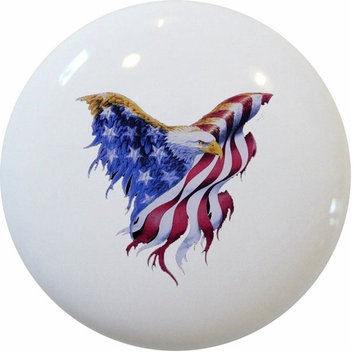 Eagle Flag Patriotic Ceramic Knob