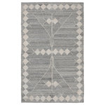 Kosas Home - Lexington Indoor Outdoor Handwoven Gray Area Rug, 5x8 - Framed by diamonds, this chic gray rug features an abstract geometric pattern in soft, neutral hues. Brighten any indoor or outdoor setting with the versatile beauty of this rug. Handwoven from polyester yarn, this rug effortlessly blend sustainability with timeless style.