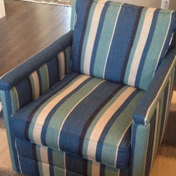 Striped Upholstered Chair - Armchairs And Accent Chairs