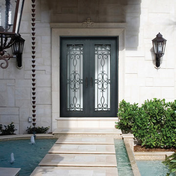 Entry Doors with Iron Detail