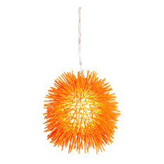 Varaluz 169M01OR 1-Light Mini Pendant Urchin Electric Pumpkin