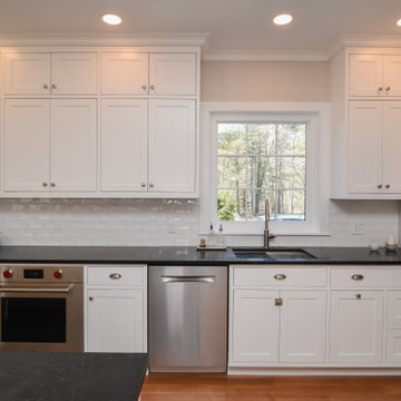 Transitional White & Black Inset Kitchen