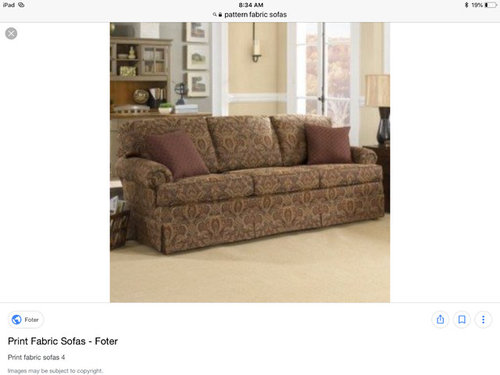 Pattern sofas, chairs etc out of style?