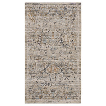 Nourison Nyle 2'6" x 4'6" Ivory Taupe Vintage Indoor Area Rug