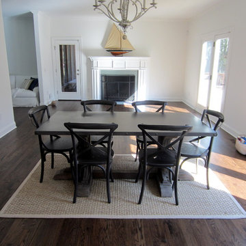 SAG HARBOR: RED OAK INSTALLED IN NEW EXTENSION/REFINISH ENTIRE HOME DARK WALNUT