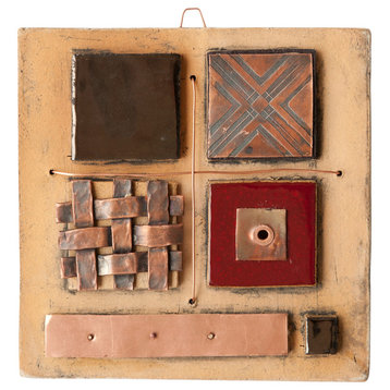 Darius Handmade Clay And Copper Decorative Tile, 6"