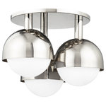 Hudson Valley Lighting - Foster 3-Light Semi-Flush Polished Nickel Finish Opal Glass - Features: