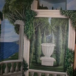 Balustrade over the Garden - Paintings