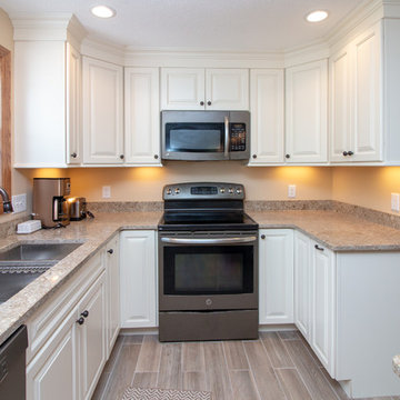 Transitional Crema & Sumatra Kitchen Remodel w/ Anatolia vintage wood floor