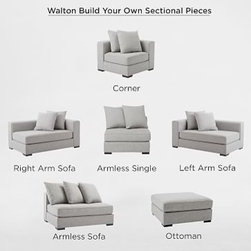 West Elm - Walton Right Arm Loveseat, Linen Weave, Doe - Sofas And Sectionals