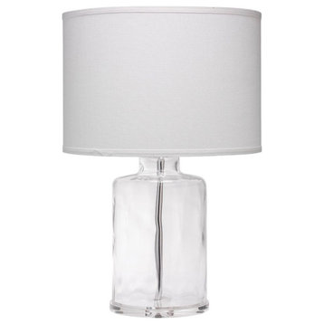 Minimalist Clear Glass Jar Bottle Shaped Table Lamp 25 in Modern Farmhouse