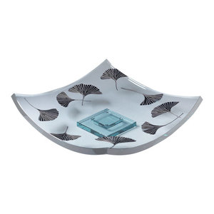 Silver Edge Handcrafted Mouth Blown 13 Platter Or Charger Traditional Serving Dishes And Platters By Badash Crystal