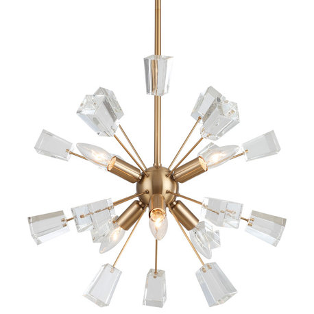 Woodbridge Lighting Stardust 6-Light Sputnik Chandelier, Brass