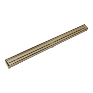 SereneDrains Stainless Steel Linear Shower Drain - Tile Insert - Satin Gold - 35 inch