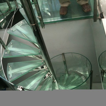 Glass and Metal Stairs