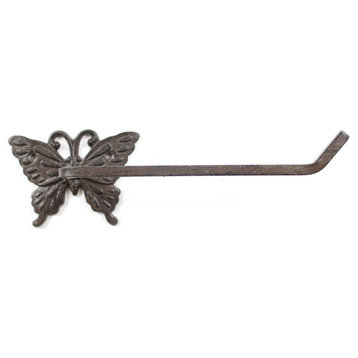 Cast Iron Butterfly Toilet Paper Holder 11"