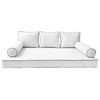 S3 Crib Size 6PC ContrastPipe Daybed Mattress Cushion Bolster Complete Set AD106