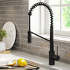 Oletto Commercial Pull-Down 1-Hole Kitchen Faucet, Matte BLK