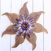 Barn Wood Flower Accent With Reclaimed Metal Center