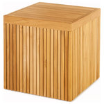 ARB Teak & Specialties - Teak Bench Liner 18" (45 cm) - The beautiful 18” teak wood Fiji liner bench designed by ARB Teak features narrow slats that create a show-stopping look that complements any modern or classic decor.