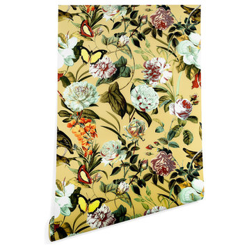 Deny Designs Marta Barragan Camarasa Floral Bouquet Wallpaper, Yellow, 2'x10'