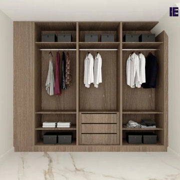 Wooden Hinged Wardrobe in Brown Orleans Oak Supplied by Inspired Elements